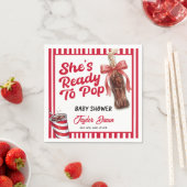 She's about to pop Baby Shower スタンダードカクテルナプキン (インサイチュ)