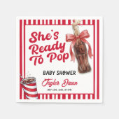 She's about to pop Baby Shower スタンダードカクテルナプキン (正面)