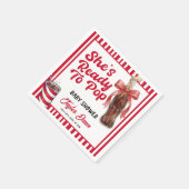 She's about to pop Baby Shower スタンダードカクテルナプキン (角)