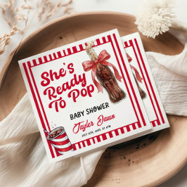 She's about to pop Baby Shower スタンダードカクテルナプキン