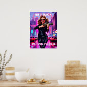 She's Back -レトロフェムネオンポップ・アートのアートポスター ポスター (キッチン)