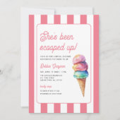 She's Been Scooped Up Bridal Shower 招待状 (正面)