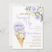 She's Been Scooped Up Bridal Shower (Purple) 招待状 (正面)