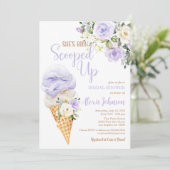 She's Been Scooped Up Bridal Shower (Purple) 招待状 (スタンド正面)
