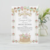 She's Been Scooped Up Ice Cream Bridal Shower 招待状 (スタンド正面)