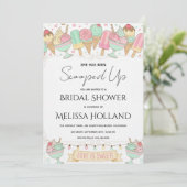 She's Been Scooped Up Ice Cream Bridal Shower 招待状 (スタンド正面)