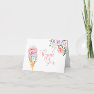 She's Been Scooped Up Ice Cream Thank You Card サンキューカード