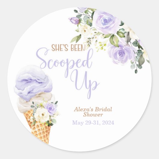 She's Been Scooped Up (Purple) Custom  ラウンドシール (正面)