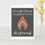 She's Fire Proof 5"x7"カード カード (黄色い花)