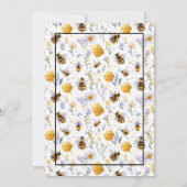 She's Found Her Honey Bees Floral Bridal Shower 招待状 (裏面)