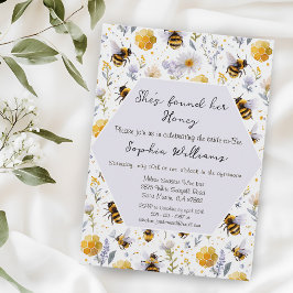 She's Found Her Honey Bees Floral Bridal Shower 招待状