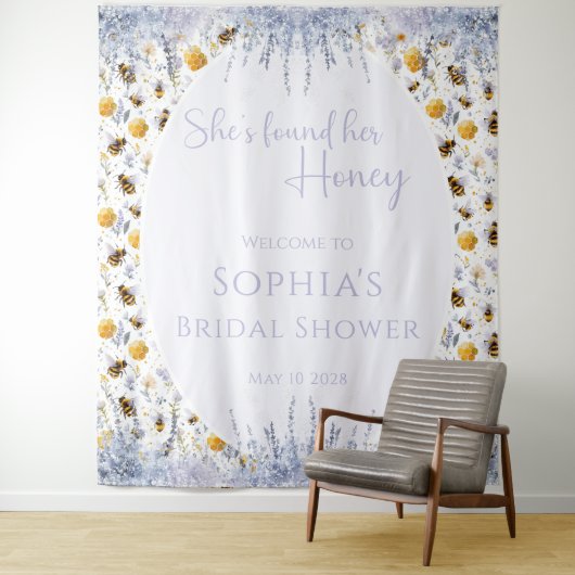 She's Found Her Honey Bridal Shower Backdrop タペストリー (インサイチュ)