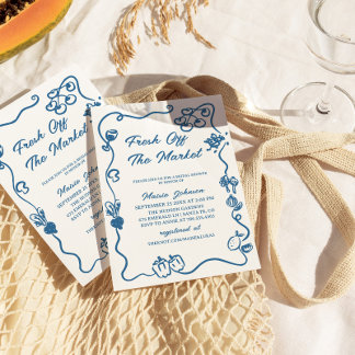 She's Fresh Off The Market Bridal Shower 招待状