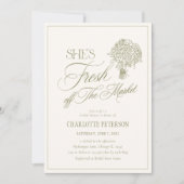 She's Fresh Off the Market Bridal Shower 招待状 (正面)