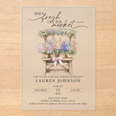 She's Fresh Off the Market Floral Bridal Shower アクリル招待状 (正面)