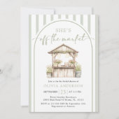 She's Fresh Off the Market Floral Bridal Shower 招待状 (正面)