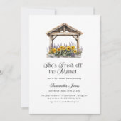 She's Fresh Off The Market Floral Bridal Shower 招待状 (正面)