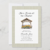 She's Fresh Off The Market Floral Bridal Shower 招待状 (正面)