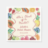 She's Fresh Off The Market Fruits Bridal Shower スタンダードカクテルナプキン (正面)