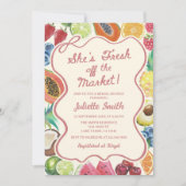 She's Fresh Off The Market Fruits Bridal Shower 招待状 (正面)