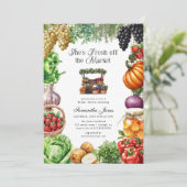 She's Fresh Off The Market Gingham Bridal Shower 招待状 (スタンド正面)