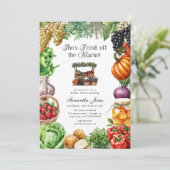 She's Fresh Off The Market Gingham Bridal Shower 招待状 (スタンド正面)