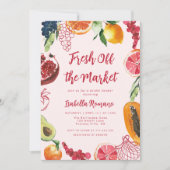She's Fresh Off the Market Pink Bridal Shower 招待状 (正面)