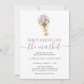 She's Fresh Off The Market Tulips Bridal Shower 招待状 (正面)