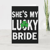 Shes My Lucky Bride Shamrock Card カード (正面)
