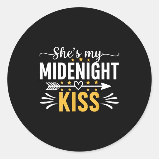 She's My Midnight Kiss Happy New Year Nye Matching ラウンドシール (正面)