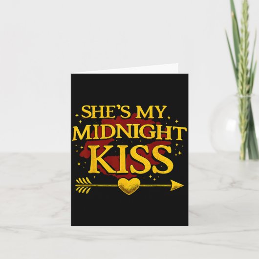 She's My Midnight Kiss Matching Couples Valentine’ カード (正面)