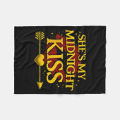 She's My Midnight Kiss Matching Couples Valentine’ フリースブランケット (正面(横))