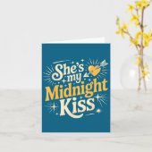 She's My Midnight Kiss Saying Romantic Couple New  カード (黄色い花)
