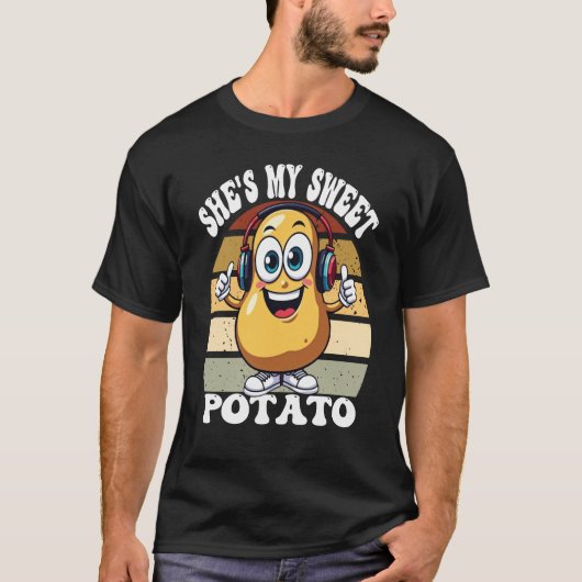 She's my sweet potato Cartoon Character with Headp Tシャツ (正面)