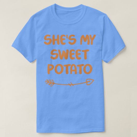 She's My Sweet Potato I Yam! Set Couples Thanksgiv Tシャツ (デザイン正面)