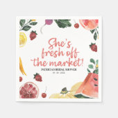 She's Off the Marketファーマーズマーケットブライダルシャワー スタンダードカクテルナプキン (正面)