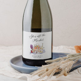 She's Off the Marketファーマーズマーケットブライダルシャワー スパークリングワインラベル