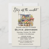 She's off the Market Beige Floral Bridal Shower 招待状 (正面)