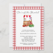 She's Off the Market Bridal Shower Gingham 招待状 (正面)