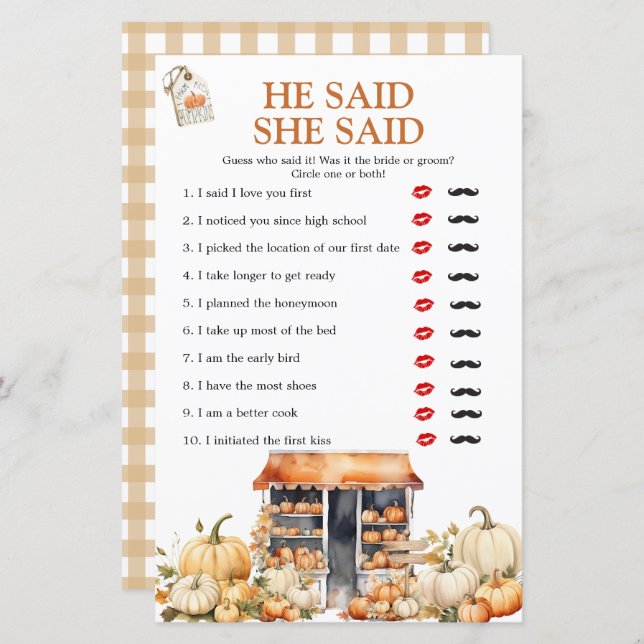 Shes Off the Market Bridal Shower He Said She Said (正面/裏面)