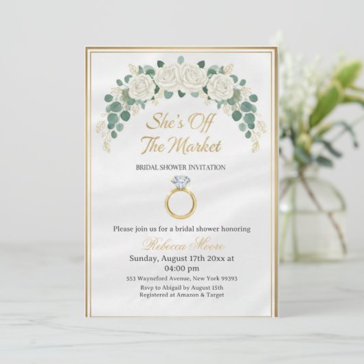 She's Off The Market Bridal Shower Invitation 招待状 (スタンド正面)