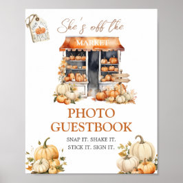 She's Off The Market Fall Pumpkin Photo Guestbook ポスター