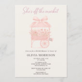 She's Off the Market Flower QR Code Bridal Shower 招待状 (正面)