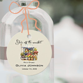 She's off the Market Linen White Floral Bridal フェイバータグ