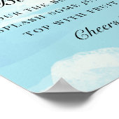 She's On Cloud 9ブライダルシャワーミモサバーサイン ポスター (角)