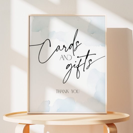 Shes on Cloud 9枚のカードとギフトほこりっぽいブルー 台座サイン