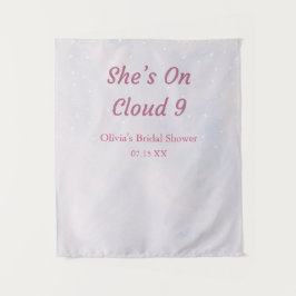 She's On Cloud 9 Dreamyブライダルシャワー背景 タペストリー