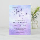 She's on Cloud 9 Dreamy エレガントブライダルシャワー 招待状 (スタンド正面)