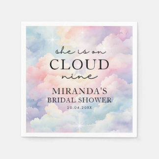 She's on Cloud 9 Dreamy Starsブライダルシャワー スタンダードカクテルナプキン