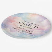 She's on Cloud 9 Dreamy Starsブライダルシャワー ペーパープレート (アングル)